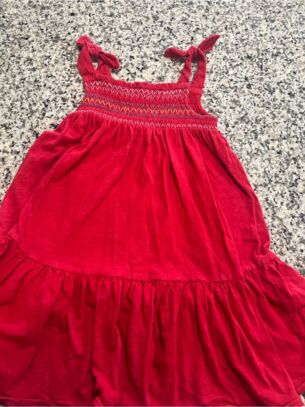 Girls Tucker + Tate Red Smocked Sundress with Tie Strapsy